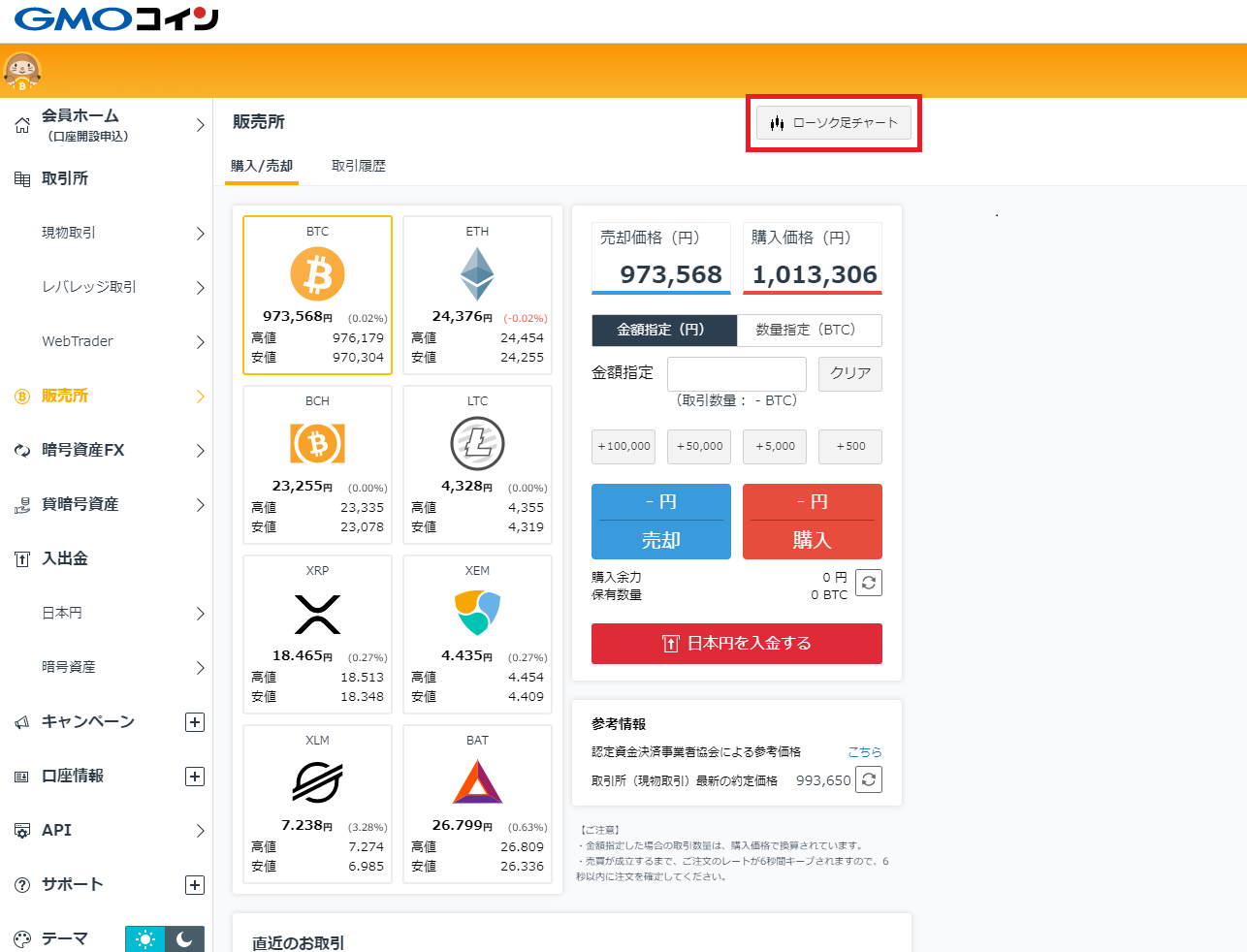 インジケーターの表示方法を教えてください (360051230513) – ＧＭＯコイン サンドボックス